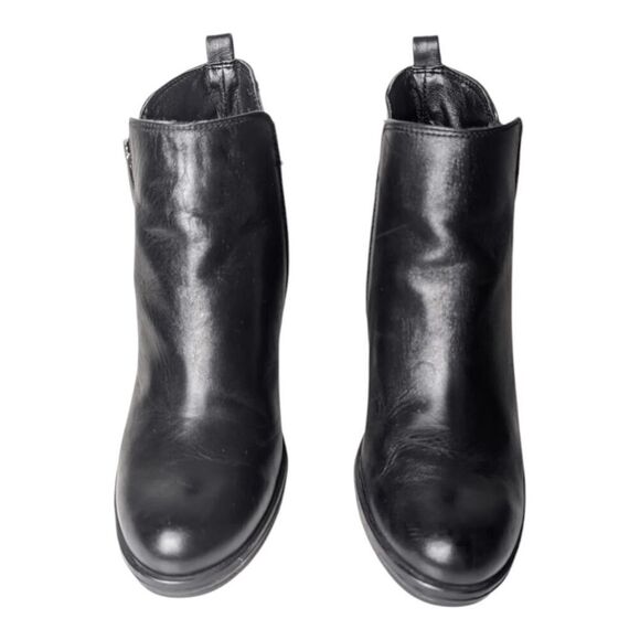 POLVERE Italian Made Black Leather Side Zip Ankle Boot Size 39 - Picture 4 of 9